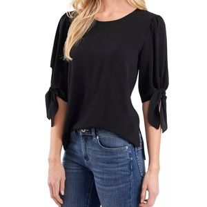 Cece Bow-Detail Puff-Sleeve Blouse Top